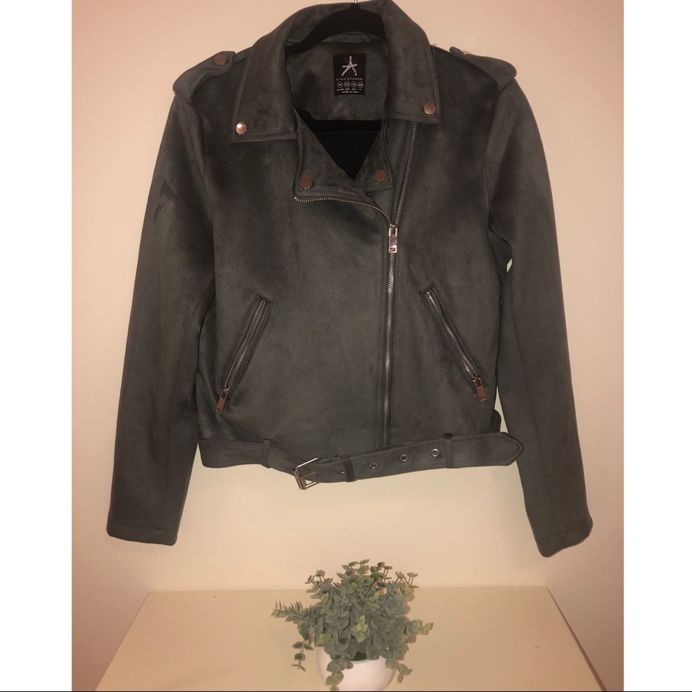 Gray Suede Moto Jacket!
